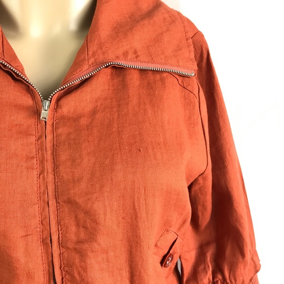 🚫SOLD🚫 Burnt Orange Linen Cropped 3/4 Sleeve - Picture 5 of 16